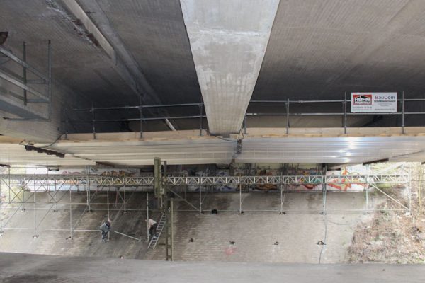 Brückensanierungsarbeiten A480 Gießen Nord UF K25+DB+Lahn in Gießen